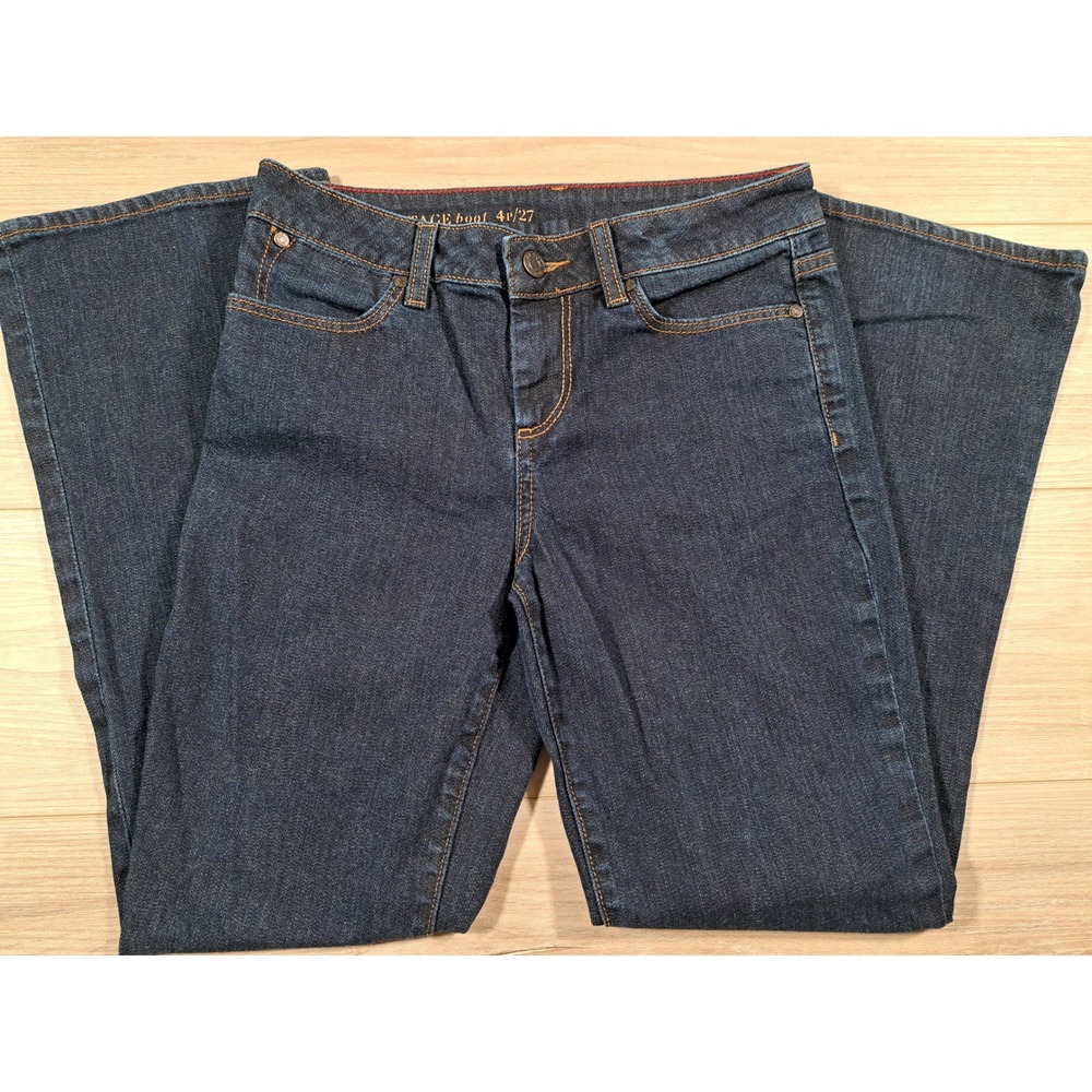 Talbots Heritage Bootcut Jeans Womens 4P/27 Dark Indigo Wash Denim Pants